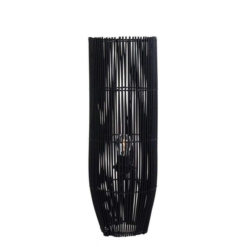 4x Lampe sur pied noire D.20x61h en fibres naturelles