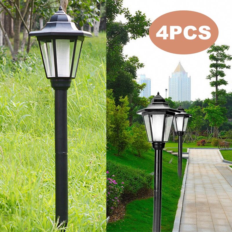 

4X LED Luz Solar para Jardín al Aire Libre de Césped Linternas, Decoración de pilar