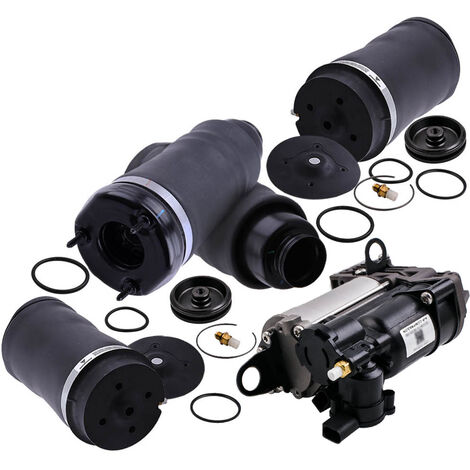 4x Luftfeder Hinten Vorne + Kompressor for Mercedes W251 2513200425 2513202704 Luftkompressor mit Luftfederung Hinten Vorne A2513201304 A2513200804