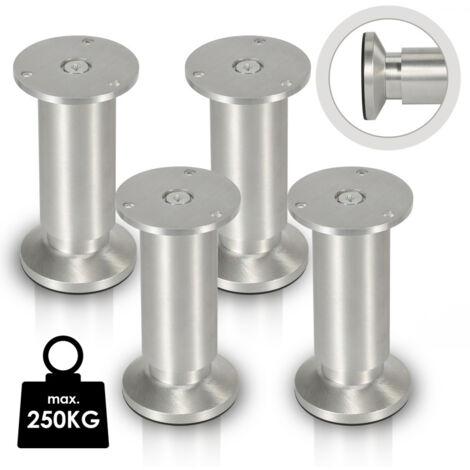 4X Mobili Piedi Piedistallo Mobili Piedi Armadio Gambe Letto regolabile-Alluminio-60mm