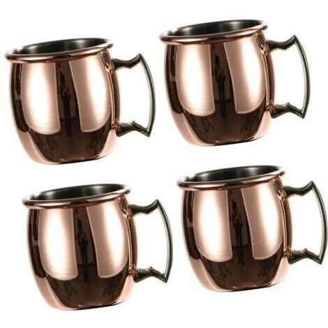 4x Moscow Mule copper mugs, (set of 4) solid copper mugs, handmade - 60 ml