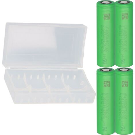 4x Murata Akku US 18650 VTC6 3120mAh 30A Batterie + Boxen