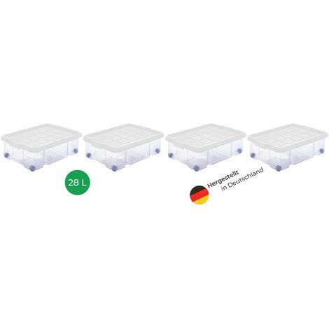 4x Novaliv Aufbewahrungsbox  4x Aufbewahrungsbox, 4x Deckel, 16x Rollen