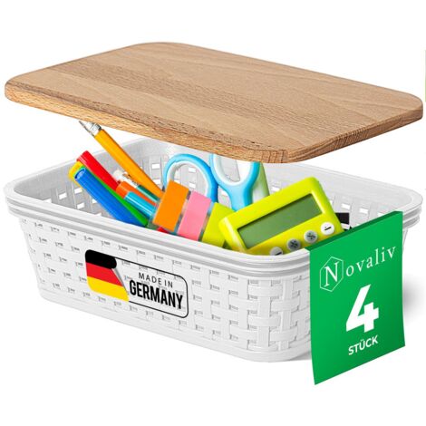 4x Novaliv Aufbewahrungsbox  4x Aufbewahrungsbox, 4x Holzdeckel