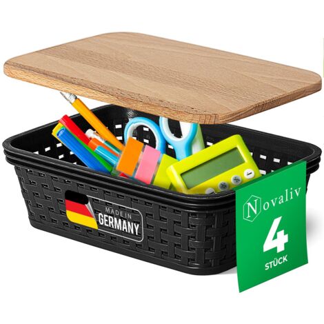 4x Novaliv Aufbewahrungsbox  4x Aufbewahrungsbox, 4x Holzdeckel