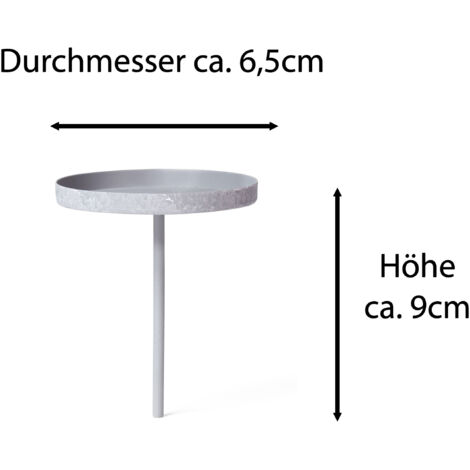 4x Novaliv Kerzenständer Kerzenpick, Kerzenpin, Kerzenhalter, 4x Flach 6,5 cm GRAU
