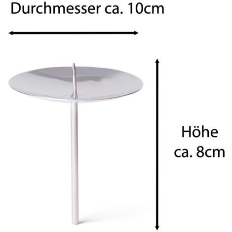 4x Novaliv Kerzenständer Kerzenpick, Kerzenpin, Kerzenhalter, 4x Mit Dorn 10 cm Silber