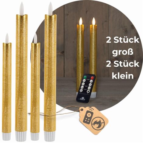 4x Novaliv LED-Kerze Echtwachskerzen