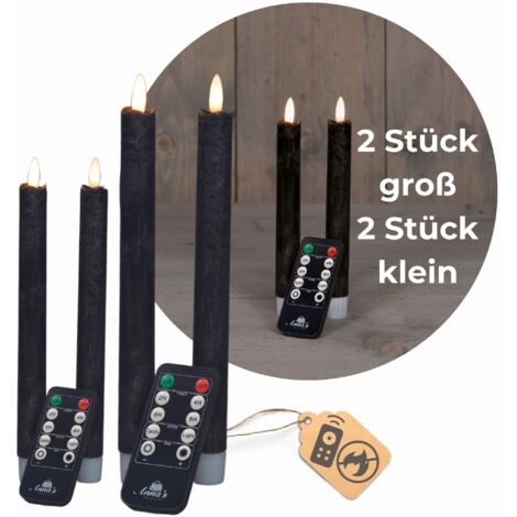 4x Novaliv LED Kerze Echtwachskerzen