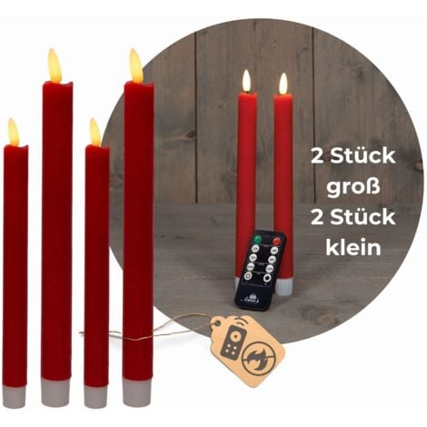 4x Novaliv LED Kerze  Echtwachskerzen