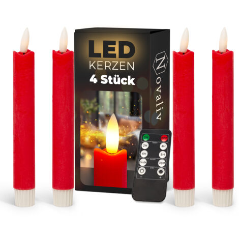 4x Novaliv LED Kerze  Echtwachskerzen