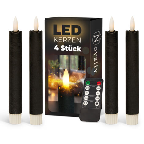 4x Novaliv LED Kerze  Echtwachskerzen