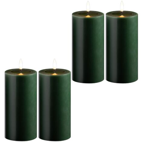 4x Novaliv LED-Kerze  Echtwachskerzen mit LED, mit Timerfunktion, ohne Batterien