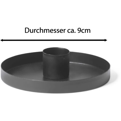4x Novaliv Standkerzenhalter  Stabkerzenhalter 4 x 9cm Schwarz