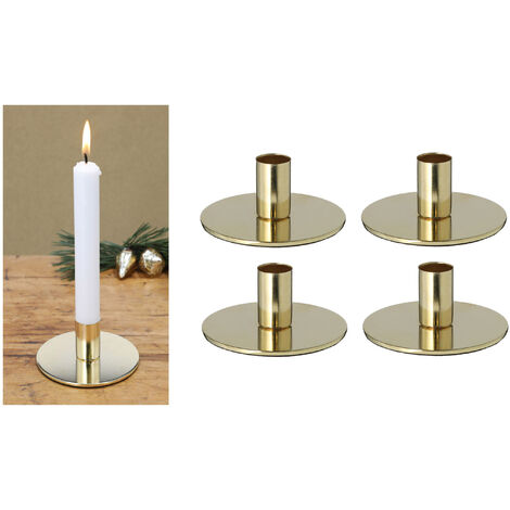 4x Novaliv Standkerzenhalter  Stabkerzenhalter Gold