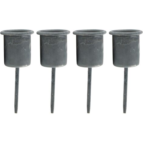 4x Novaliv Standkerzenhalter  Stabkerzenhalter Grau
