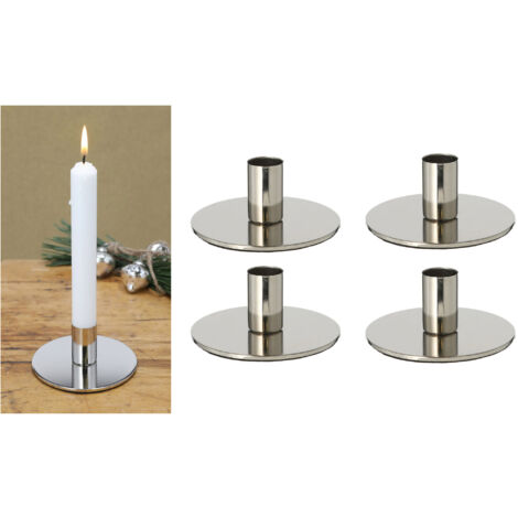 4x Novaliv Standkerzenhalter  Stabkerzenhalter Silber
