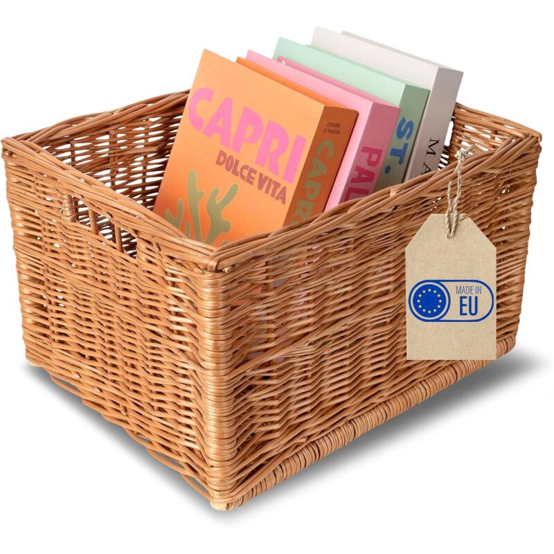 Creative Home - Panier de Rangement en Osier Naturel - 40 x 30 x 24 cm