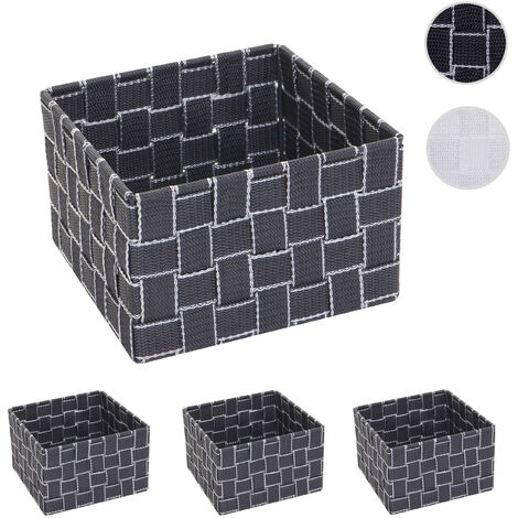 4x panier de rangement HWC-C37, 12x19x19cm - blanc
