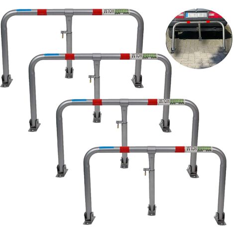 4x Parkplatzsperre abschließbar 43 x 80 cm Parkplatzbügel Sperrbügel Parkplatzblockierer Parkbügel Poller