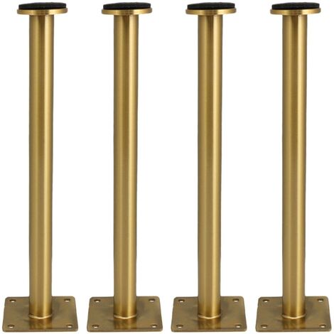 4x Patas De Muebles Ajustables De Acero Inoxidable Para Mesa De Gabinete 25cm Oro,11