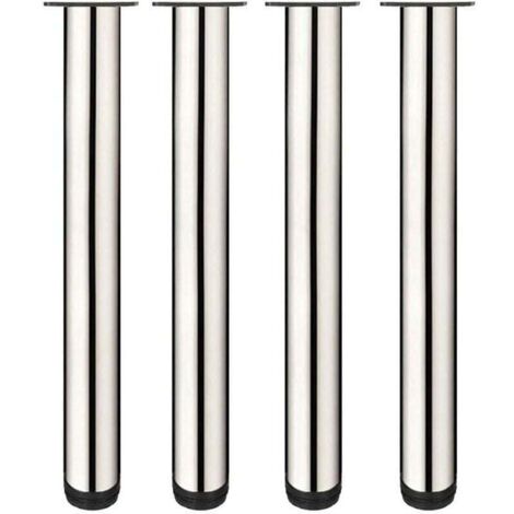 4x Patas de Muebles Ajustables Patas de Mesa de Acero Inoxidable con Tornillos 50cm