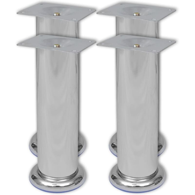 

4x Patas de sofá redondas cromadas 180 mm - Plateado