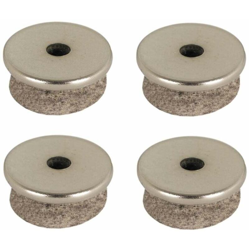 Cyclingcolors - 4x patin feutre 20mm rond acier chromé à visser pied table chaise meuble protection sol parquet universel embout