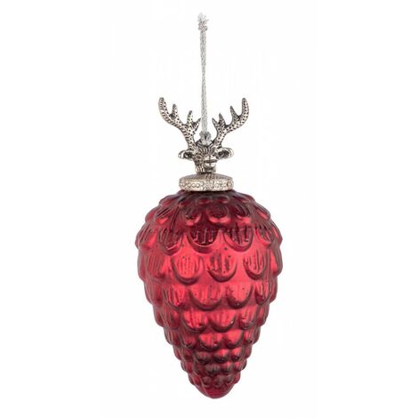 4x Pendaglio Vt Decorum Pigna Rosso Op