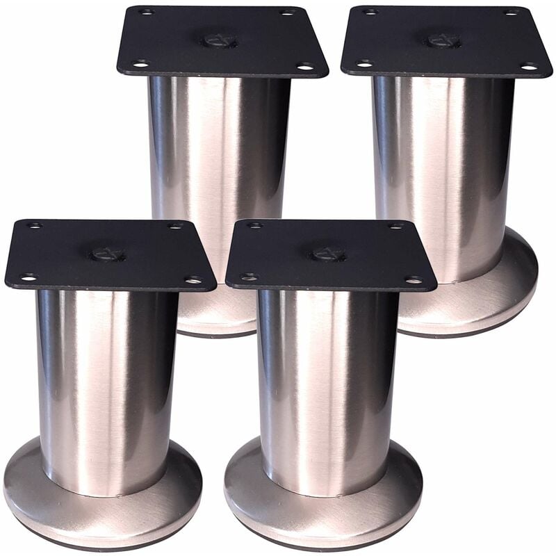 Cyclingcolors - 4x Pied de meuble ajustable imitation inox Meuble tv Canapé Buffet Armoire Table Lit Bureau Bricolage, 50 x 100mm