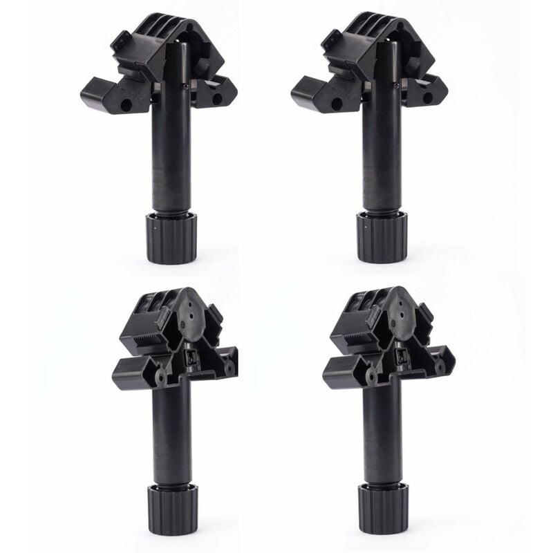 4x Pied de meuble Fennel à visser pliant hauteur réglable 90 à 160mm avec graduation rabattable plastique noir Cuisine Support Jambe Plinthe Salle de