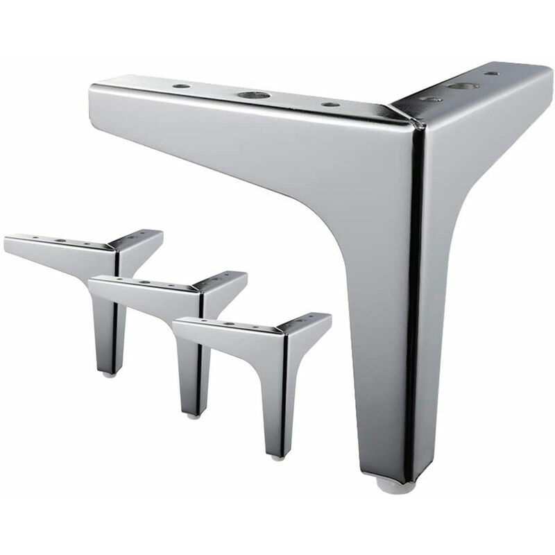 Linghhang - 4x Pieds de Meuble Lit 15cm Argenté Pieds pour Sofa Armoire Moderne avec Vis