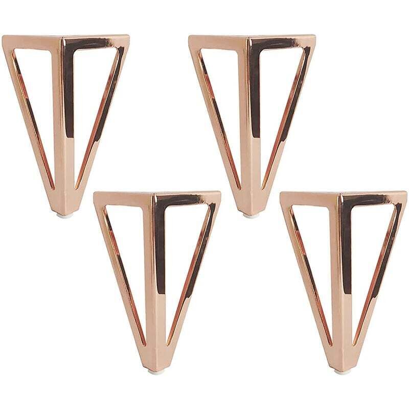 Linghhang - 4x Pieds de Table Rose en Métal Triangulaires 15cm Pieds de Meuble Style Moderne pour Armoires Canapés Lit