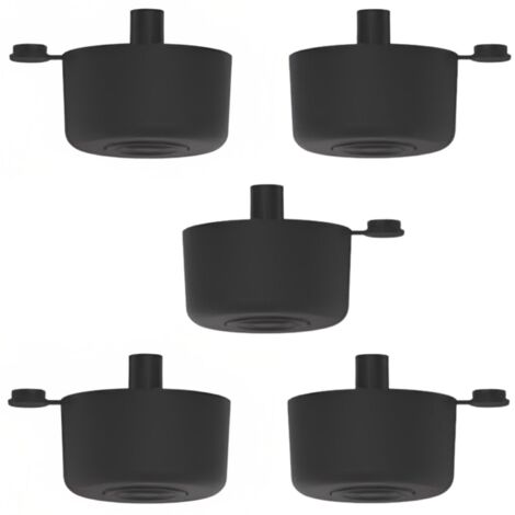 4x Pieds en Plastique Noir pour Meubles Haute Capacité Made in Italy Hauteur 17 mm.