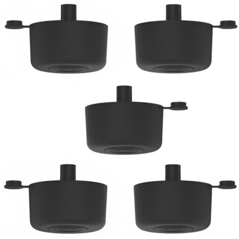 4x Pieds en Plastique Noir pour Meubles Haute Capacité Made in Italy Hauteur 27 mm.