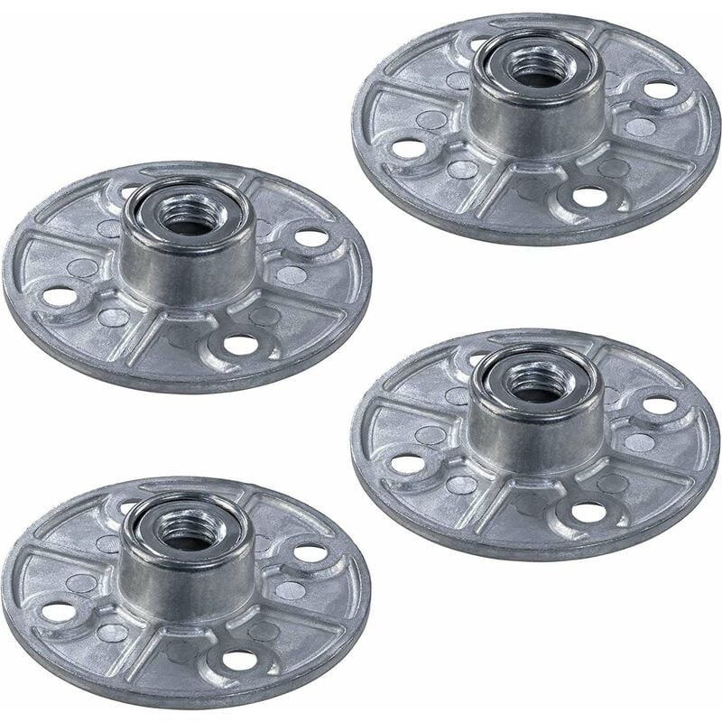 4x Plaque de fixation embase ronde ø 60mm avec filetage M10 pour pied de table à visser Meuble Montage Connecteur Bride Adaptateur Support Salon