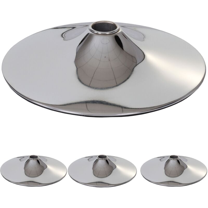 4x plateau de sol pour tabouret de bar / chaise pivotante / chaise de salle à manger, chrome, Ø 41cm