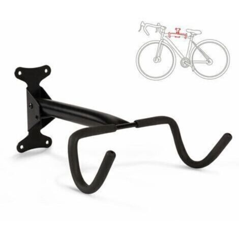 4x Râteliers Muraux pour Vélos VTT en Métal – Support de Rangement Compact 32,5 x 9 x 28,5 cm – Argent