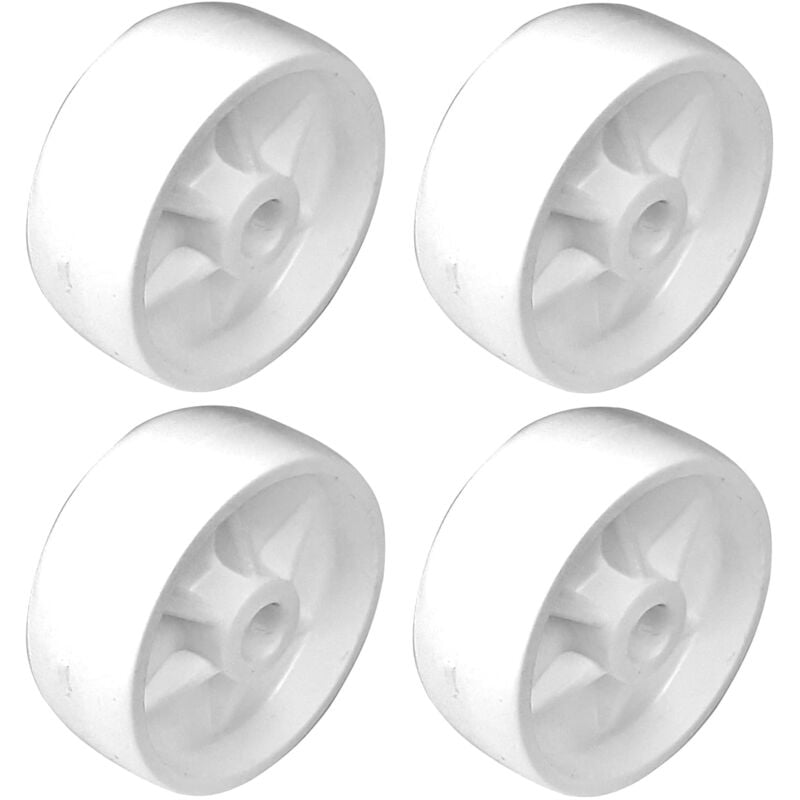 Cyclingcolors - 4x Roulette 38mm en plastique rigide blanc pour utilisation universelle Galet Poulie Roue Rouleau Meuble Porte coulissante Tiroir Lit