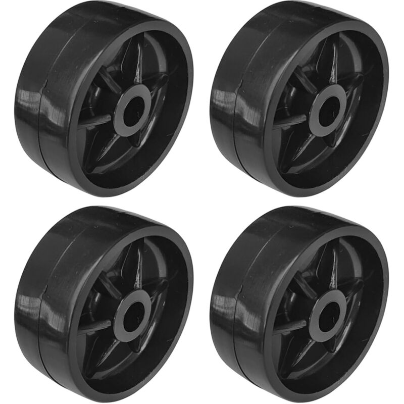Cyclingcolors - 4x Roulette 38mm en plastique rigide noir pour utilisation universelle Galet Poulie Roue Rouleau Meuble Porte coulissante Tiroir Lit