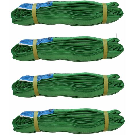 4x Rundschlinge 2000 kg 2 to grün 3 m Umfang Hebeband Hebeschlinge Hebegurt