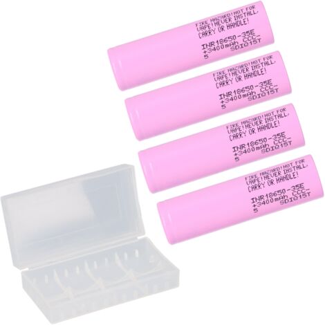 4x Samsung INR18650-35E 3,7V 3500mAh inkl. Akku-Schutzbox 18650
