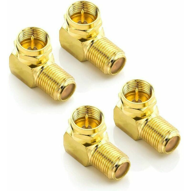 4X Sat 90° Degree Angle Adapter For 7Mm Coax Cable f Adapter f Plug Satellite Cable f Coupling Angle Plug
