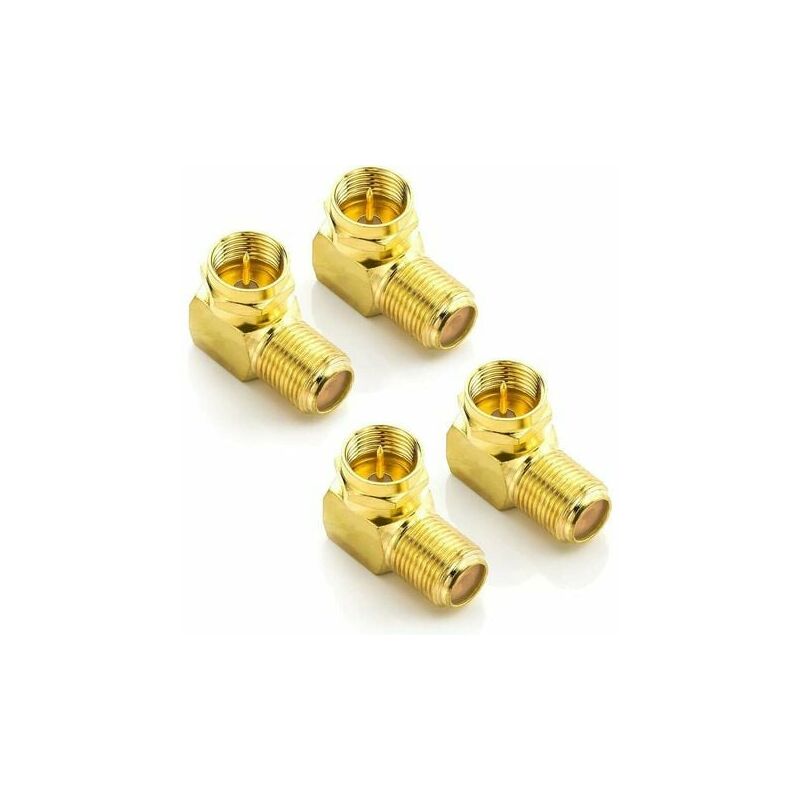 4X satellite 90° angle adapter for 7mm coaxial cable F-adapter F-connector satellite cable F-coupling angle candle cham