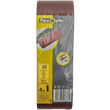 4x Schleifstreifen Schleifbänder für Schwingschleifer 75x533mm Körnung 50 Grob