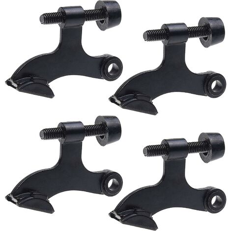 4x schwarze Scharnierstift-Türstopper mit Stoßstangenschutzkappen verhindern Schäden an Wänden und Türen, verstellbar