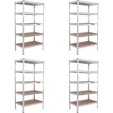 4x Schwerlastregal 180x90x60cm Lagerregal Werkstattregal Weitspannregal Traglast 875 kg