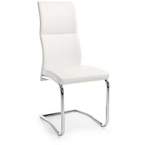 4x Sedia design in ecopelle Bianco THELMA 44x58x h104 cm