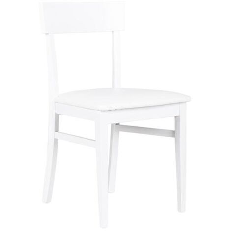4x Sedia in legno laccato bianco con seduta in similpelle 445xh. 82 cm