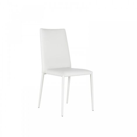 4x Sedia in similpelle e metallo bianco Cleo STS